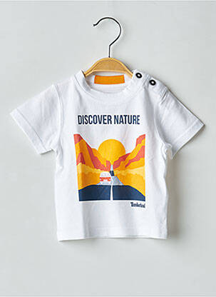 Tricou elasticitate mâneci scurte alb TIMBERLAND băiat