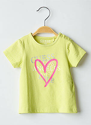 Tricou elasticitate mâneci scurte verde GUESS fată
