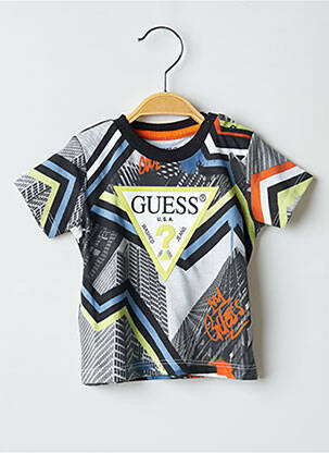 Tricou serigrafie flockată mâneci scurte gri GUESS băiat