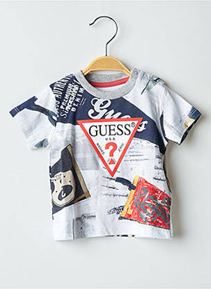 Tricou imprimeu fantezie mâneci scurte gri GUESS băiat