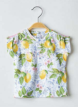 Tricou închidere cu nasturi la spate mâneci scurte galben GUESS fată