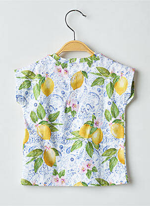 Tricou închidere cu nasturi la spate mâneci scurte galben GUESS fată