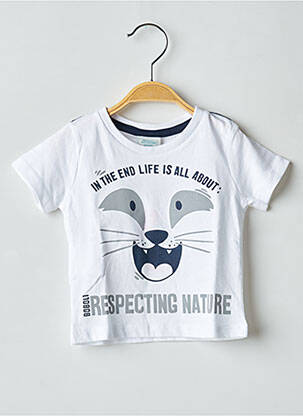 Tricou elasticitate mâneci scurte alb BOBOLI băiat