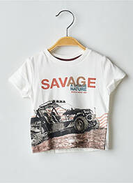 Tricou croială dreaptă mâneci scurte alb BOBOLI garcon