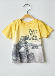 Tricou croială dreaptă mâneci scurte galben BOBOLI garcon