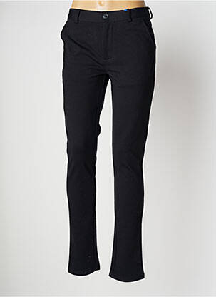 Pantalon chino broderie galoni laterali talie înaltă negru FRACOMINA femeie