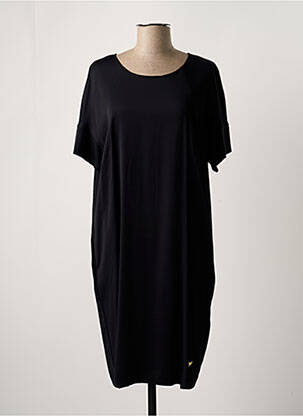 Rochie midi țesătură crep mâneci scurte negru MOS MOSH femeie