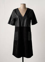 Rochie midi mâneci scurte mâneci scurte negru LA FÉE ATELIER BY LA FÉE MARABOUTÉE femeie