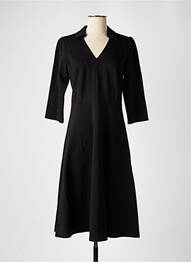Rochie lungă croială cambrată mâneci 3/4 negru K-DESIGN femeie