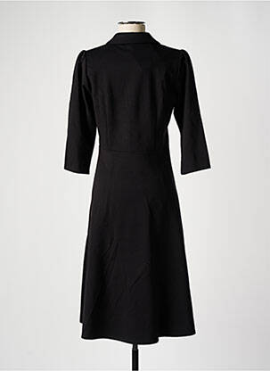 Rochie lungă croială cambrată mâneci 3/4 negru K-DESIGN femeie