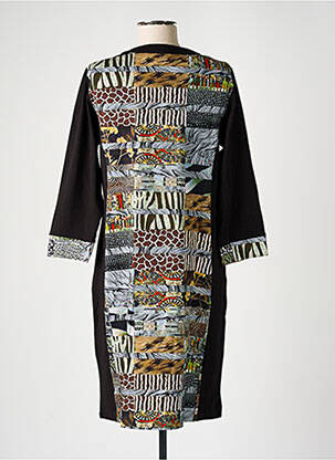 Rochie midi mâneci 3/4 mâneci 3/4 negru DOLCEZZA femeie