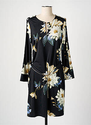 Rochie midi imprimeu floral mâneci lungi negru K-DESIGN femeie