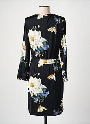 Rochie midi imprimeu floral mâneci lungi negru K-DESIGN femeie