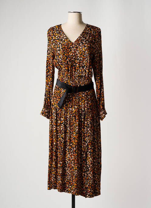 Rochie lungă mâneci lungi mâneci lungi maro LA PETITE FRANCAISE femme