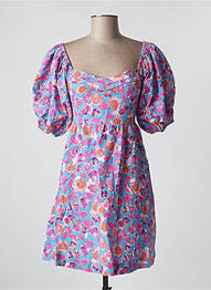 Rochie scurtă croială evazată mâneci scurte albastru GRACE & MILA femeie