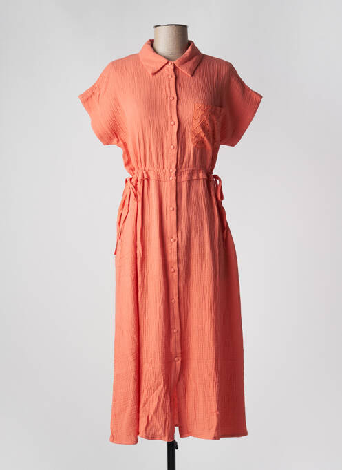 Rochie midi portocaliu GRACE & MILA femeie