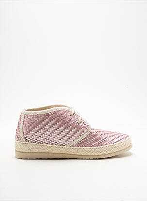 Espadrile țesătură satinată toc plat până la 3 cm roz IPPON VINTAGE femeie