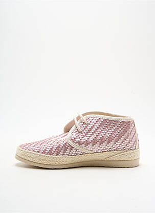 Espadrile țesătură satinată toc plat până la 3 cm roz IPPON VINTAGE femeie