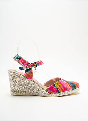 Espadrile țesătură satinată toc de 7 la 9 cm roz JOSE SAENZ femeie