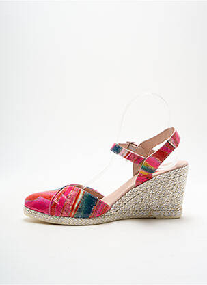 Espadrile țesătură satinată toc de 7 la 9 cm roz JOSE SAENZ femeie