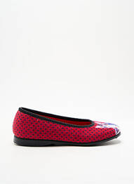Papuci/pantofi de casă țesătură catifea toc plat până la 3 cm roșu RONDINAUD femme