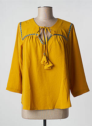 Bluză mâneci 3/4 mâneci 3/4 galben EMA BLUE'S femme