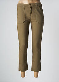 Pantalon 7/8 închidere cu fermoar sub clapetă cu nasturi mărime normală verde LAB DIP PARIS femeie