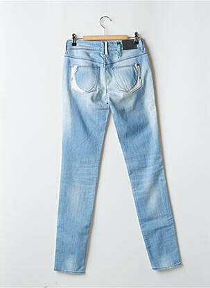 Blugi skinny efect uzat decolorat talie joasă albastru LE TEMPS DES CERISES femeie