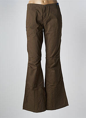 Pantalon evazat talie cu cleme verde TEDDY SMITH femeie