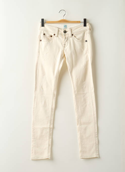 Blugi cu croială slim bej REPLAY femeie