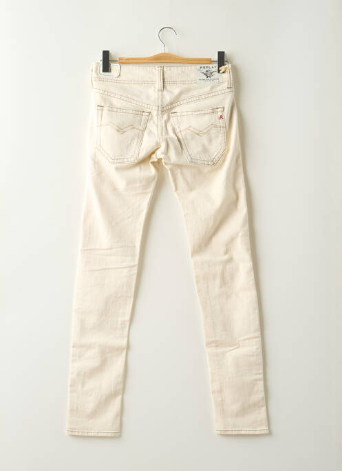 Blugi cu croială slim bej REPLAY femeie