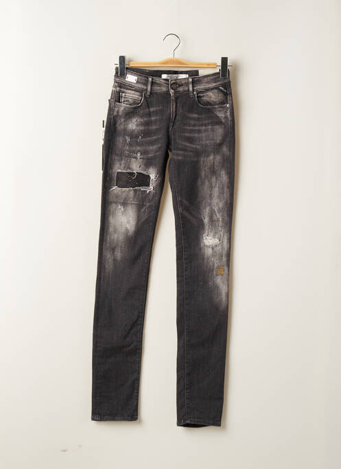 Blugi cu croială slim negru REPLAY femeie