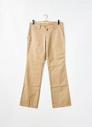 Pantalon chino țesătură poplin mărime normală bej BE YOU K femeie