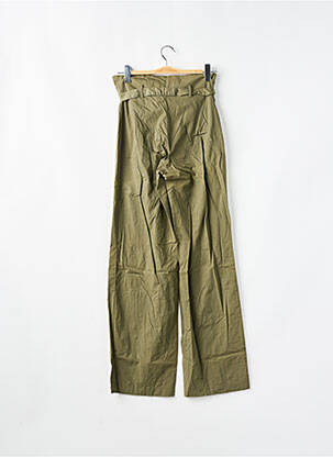 Pantalon drept țesătură poplin mărime normală verde CHEYENNE femeie