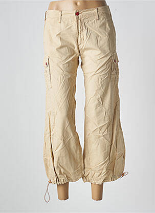 Pantalon 7/8 țesătură poplin mărime normală bej CIMARRON femeie