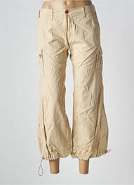 Pantalon 7/8 țesătură poplin mărime normală bej CIMARRON femeie