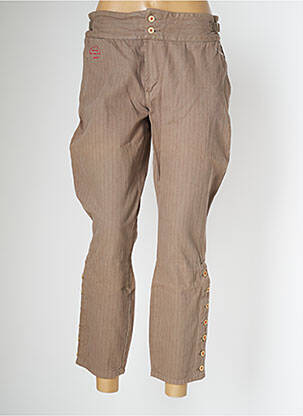Pantalon 7/8 țesătură poplin mărime normală maro SCHOOL RAG femeie
