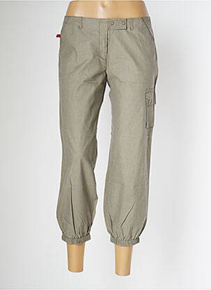 Pantalon cargo țesătură poplin talie joasă verde SESSUN femeie