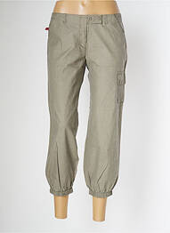Pantalon cargo țesătură poplin talie joasă verde SESSUN femeie