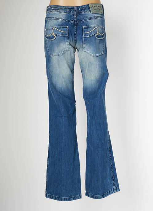 Blugi cu croială dreaptă efect uzat decolorat talie joasă albastru SCHOOL RAG femme