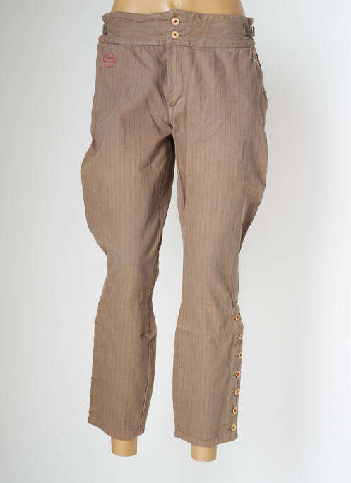 Pantalon 7/8 țesătură poplin mărime normală maro SCHOOL RAG femme