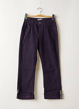 Pantalon trei sferturi croială dreaptă talie joasă violet TEDDY SMITH femeie