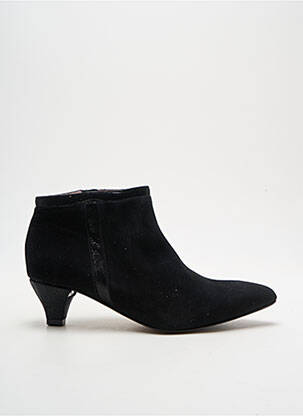 Botine/ghete țesătură satinată toc de 4 la 6 cm negru ALEGORY femeie