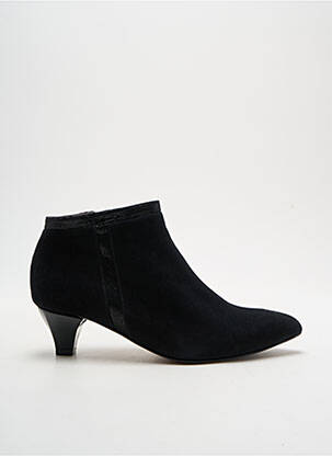 Botine/ghete țesătură satinată toc de 4 la 6 cm negru ALEGORY femeie