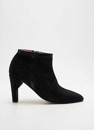 Botine/ghete țesătură satinată toc de 7 la 9 cm negru ALEGORY femeie