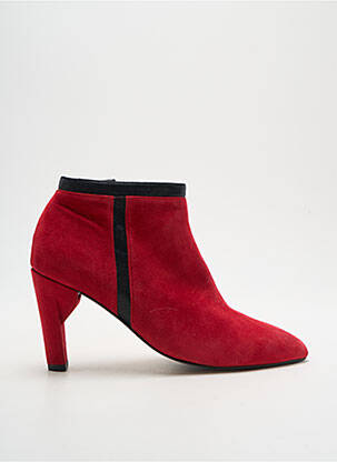 Botine/ghete țesătură satinată toc de 7 la 9 cm roșu ALEGORY femeie