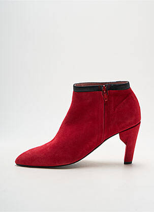 Botine/ghete țesătură satinată toc de 7 la 9 cm roșu ALEGORY femeie