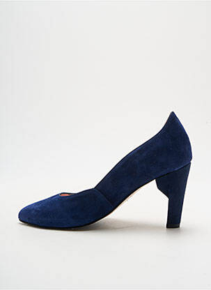 Pantofi cu toc talpă exterioară din piele toc de 7 la 9 cm albastru ALEGORY femeie