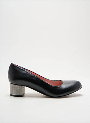 Pantofi cu toc țesătură satinată toc plat până la 3 cm negru ALEGORY femeie