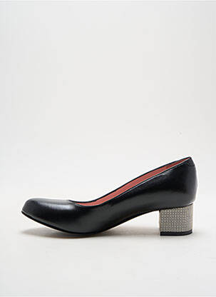Pantofi cu toc țesătură satinată toc plat până la 3 cm negru ALEGORY femeie